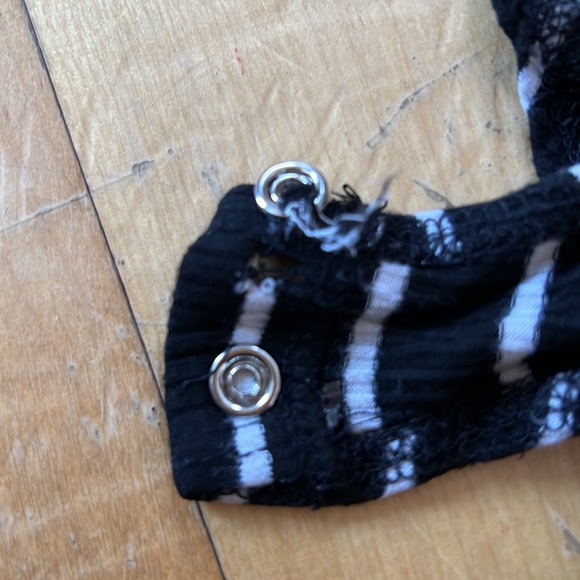 Forever 21 bodysuit black and white striped mock neck - Picture 4 of 4